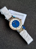 Kenneth Cole Blue And White Dial Rose Gold And Silver Chain
