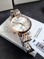 Emporio Armani Gent's Quartz Watch with Stainless-Steel-Plated Strap, Two Tone, 18 (Model: AR1677