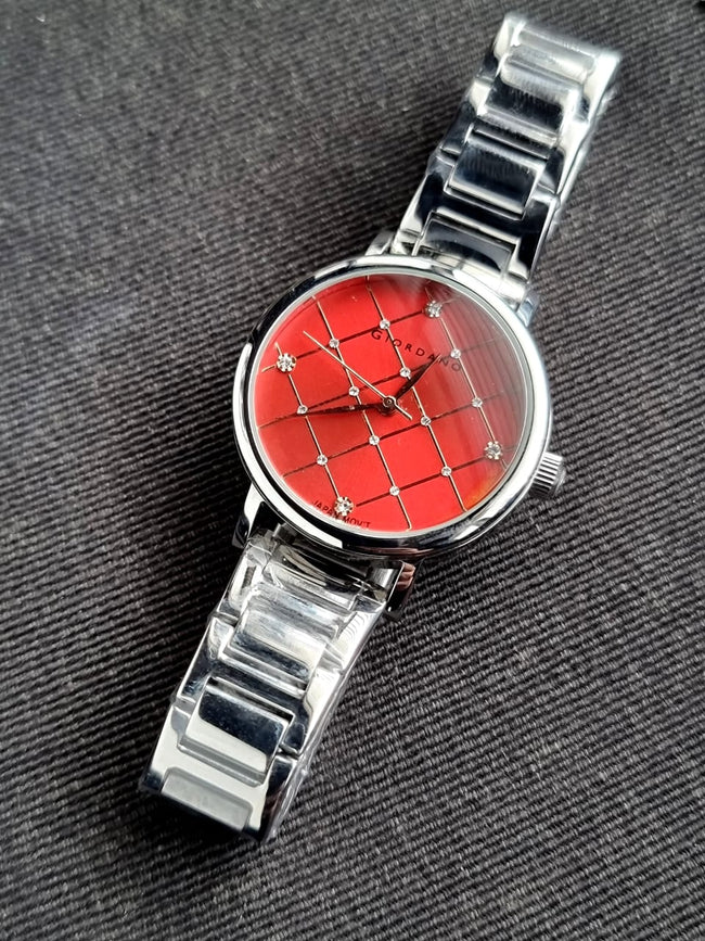 Giordano Ladies Watch Orange Dial 35mm Watch Hover Image