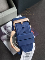 GUESS US Men's Rose Gold-Tone and Black Multifunction Watch