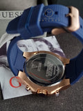 GUESS US Men's Rose Gold-Tone and Black Multifunction Watch