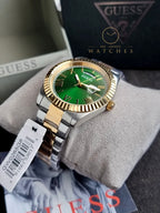 Guess Men’s Quartz Two-tone Stainless Steel Green Dial 42mm Watch GW0265G8
