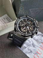 Guess Men’s Quartz Black Silicone Strap Black Dial 44mm Watch GW0263G4