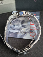 Guess Men’s Quartz Silver Stainless Steel Sky Blue Dial 46mm Watch GW0489G3