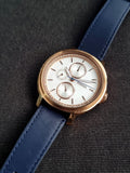 Fossil ES3832 Chelsey Multifunction Silver Dial Navy Blue Leather Ladies Watch