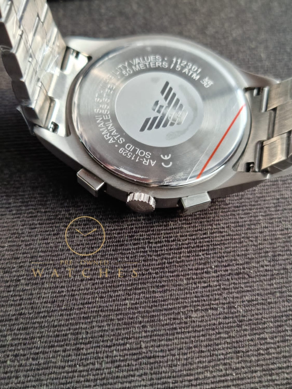 Emporio Armani Men's Stainless Steel Chronograph Dress Watch with Steel or Leather Band