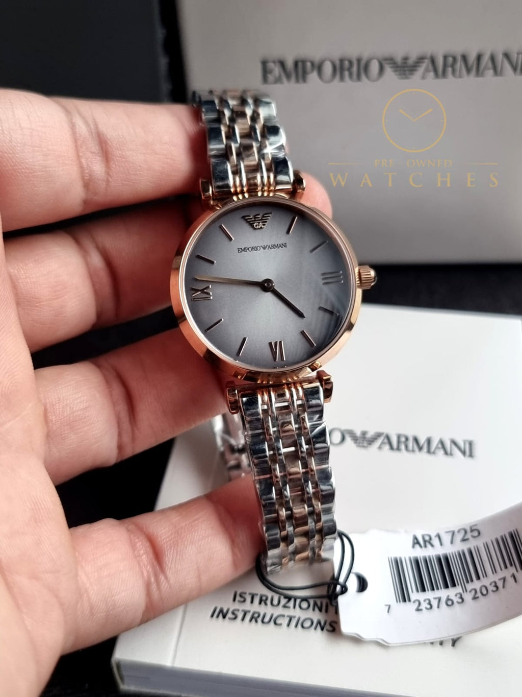 Emporio Armani Women’s Analog Stainless Steel Grey Dial 32mm Watch AR1725