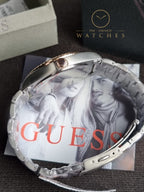 Guess Men’s Quartz Two Tone Stainless Steel Blue Dial 42mm Watch GW0265G12
