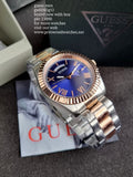 Guess Men’s Quartz Two Tone Stainless Steel Blue Dial 42mm Watch GW0265G12