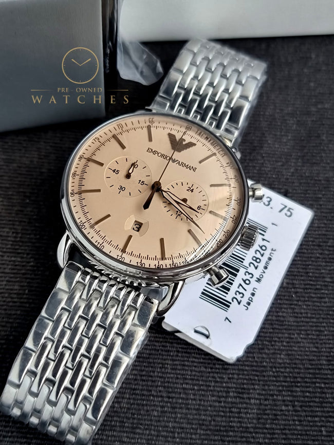 EMPORIO ARMANI Chronograph Quartz Beige Dial Men's Watch AR11239 Main Image
