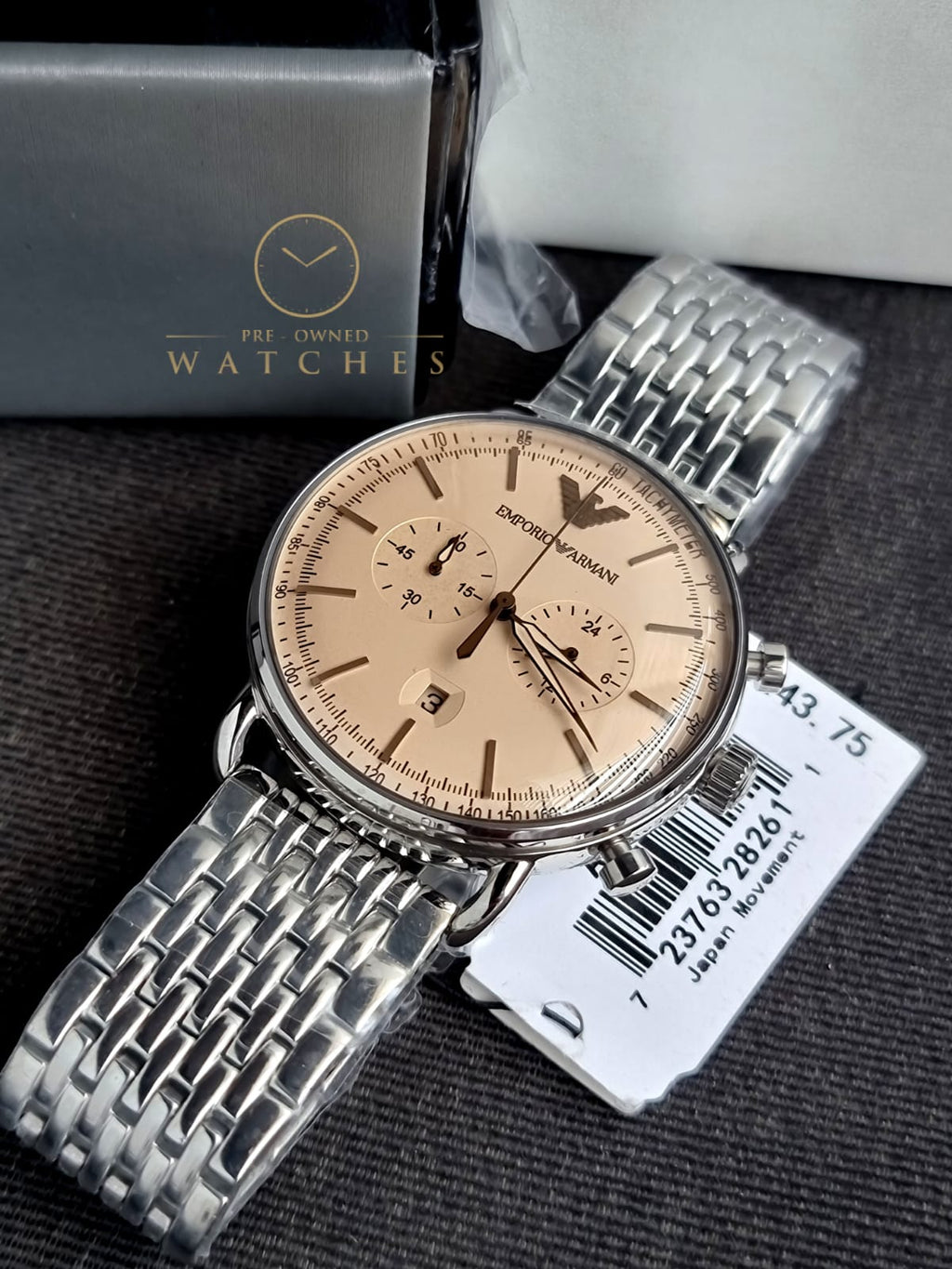EMPORIO ARMANI Chronograph Quartz Beige Dial Men's Watch AR11239