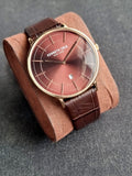 Kenneth Cole Brown Dial 41mm Brown Leather Strap Quartz Watch