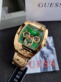 Guess Men’s Quartz Gold Stainless Steel Green Dial 43mm Watch GW0456G3