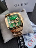 Guess Men’s Quartz Gold Stainless Steel Green Dial 43mm Watch GW0456G3