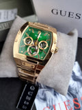 Guess Men’s Quartz Gold Stainless Steel Green Dial 43mm Watch GW0456G3