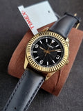 Timex Ladies Watch 35mm Golden Bezel Black dial Quartz Watch