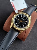 Timex Ladies Watch 35mm Golden Bezel Black dial Quartz Watch