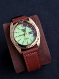 Seiko 5 Redium Dial Brown Leather Strap Quartz Watch