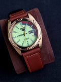 Seiko 5 Redium Dial Brown Leather Strap Quartz Watch