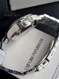 Emporio Armani Men’s Automatic Silver Stainless Steel Blue Dial 42mm Watch AR60059