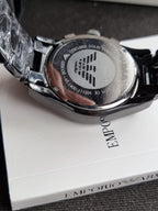 Emporio Armani Men’s Chronograph Quartz Stainless Steel Black Dial 43mm Watch AR1400