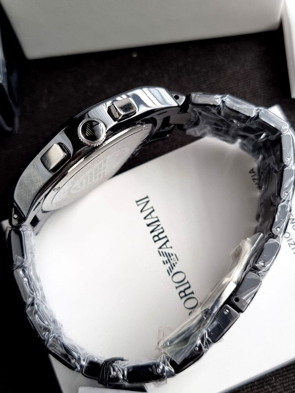 Emporio Armani Men’s Chronograph Quartz Stainless Steel Black Dial 43mm Watch AR1400
