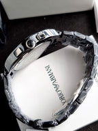 Emporio Armani Men’s Chronograph Quartz Stainless Steel Black Dial 43mm Watch AR1400
