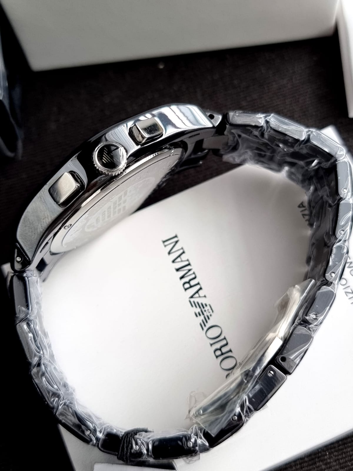 Emporio Armani Men’s Chronograph Quartz Stainless Steel Black Dial 43mm Watch AR1400