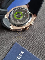 Tommy Hilfiger Men’s Quartz Black Silicone Strap Grey Dial 44mm Watch 1791931