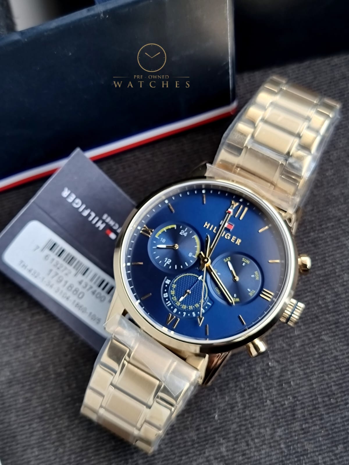 Tommy Hilfiger Men’s Quartz Gold Stainless Steel Blue Dial 44mm Watch 1791880