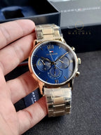 Tommy Hilfiger Men’s Quartz Gold Stainless Steel Blue Dial 44mm Watch 1791880