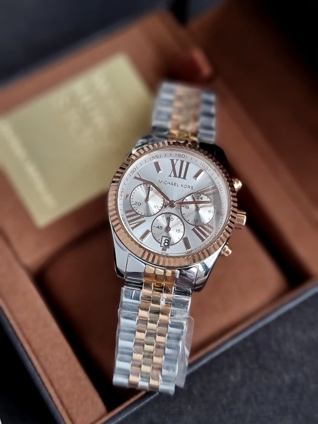 Michael Kors Women’s Quartz Stainless Steel Strap Silver Dial 38mm Watch MK5735 Hover Image