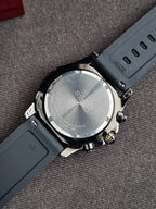 Seiko Chronograph SNN249P1 Men Black Dial Black Rubber Strap (Strap after Market)
