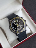 Seiko Chronograph SNN249P1 Men Black Dial Black Rubber Strap (Strap after Market)
