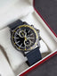 Seiko Chronograph SNN249P1 Men Black Dial Black Rubber Strap (Strap after Market)