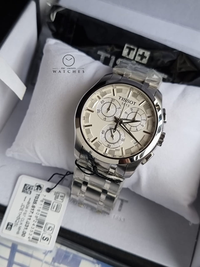 Tissot Couturier Silver Stainless Steel Silver Dial Chronograph Quartz Watch for Men's T035.617.11.031.00 Hover Image