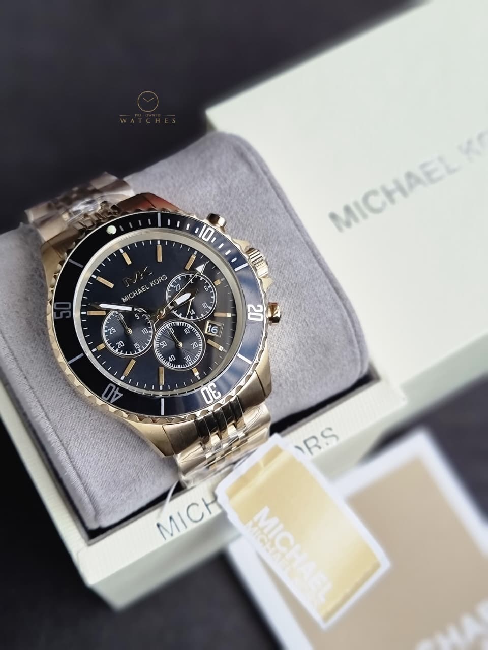 Michael Kors Men’s Chronograph Stainless Steel Black Dial 44mm Watch MK8726