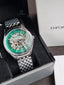 Emporio Armani Skeleton Silver Stainless Steel Green Dial Automatic Watch for Gents - Emporio Armani AR-60091