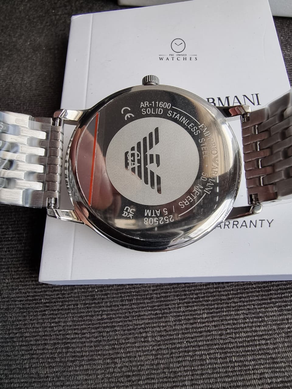 Emporio Armani AR11600 Minimalist Gents Watch – Sleek Black Dial & Steel Strap