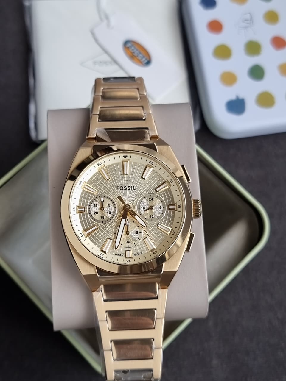 Fossil Everett Chronograph Quartz Gold Dial Men's Watch FS6119