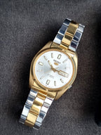 Seiko 5 Two Tone Gold Plated Men's Watch 36mm Automatic Vintage Style