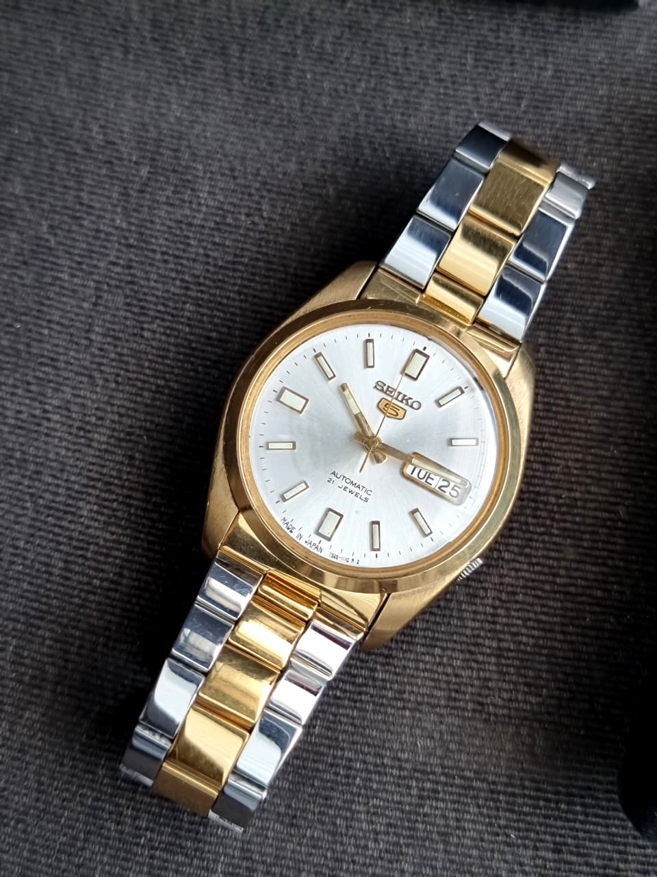 Seiko 5 Two Tone Gold Plated Men's Watch 36mm Automatic Vintage Style