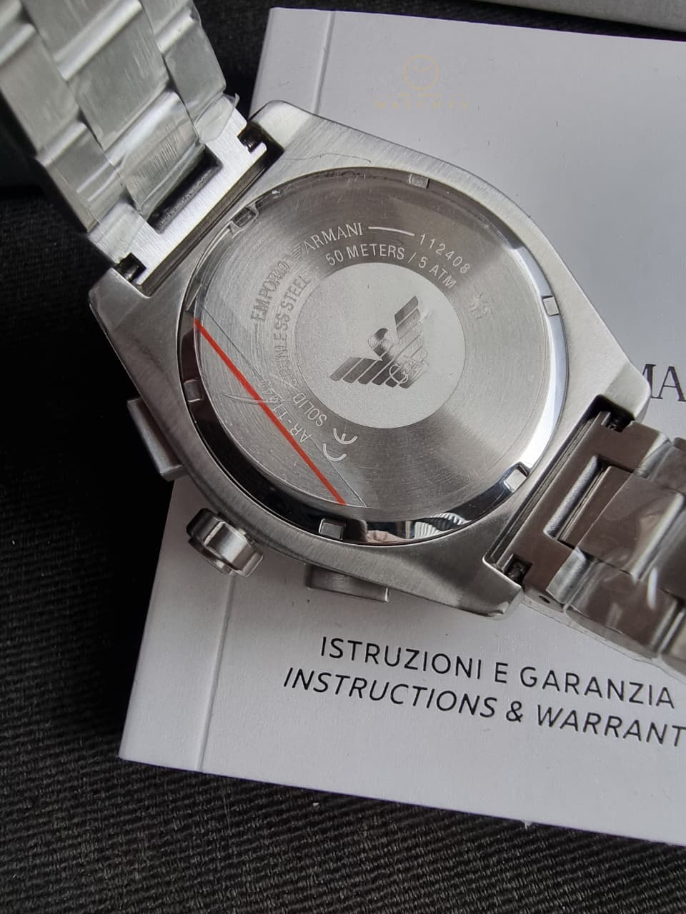 Emporio Armani Federico Silver Stainless Steel Green Dial Quartz Watch for Gents - AR11640