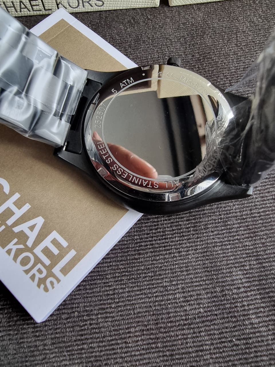 Michael Kors MK8734 Men's Watch Black Stainless Steel Slim Runway 44mm