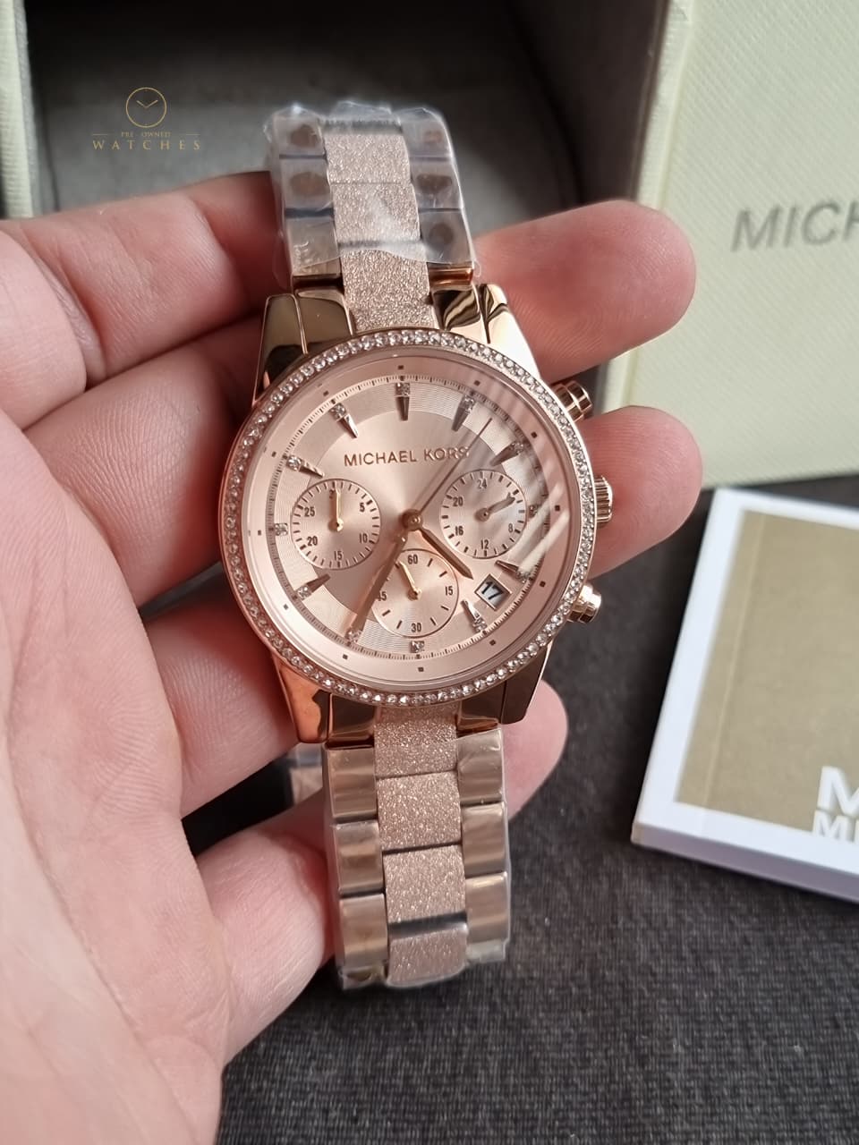 Michael Kors MK6598 Ladies Watch Gold Tone Chronograph Steel 38mm