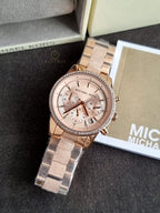 Michael Kors MK6598 Ladies Watch Gold Tone Chronograph Steel 38mm
