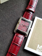 Michael Kors MK4966 Essex Red Dial Women's Watch Gold Steel 26mm