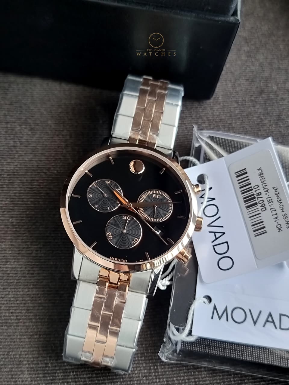 Movado 0607845 Men's Watch Iconic Museum Dial Swiss Quartz