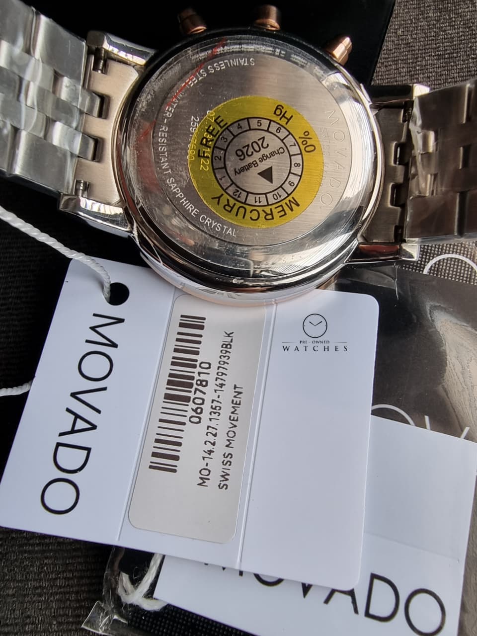 Movado 0607845 Men's Watch Iconic Museum Dial Swiss Quartz
