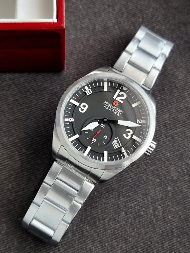 Swiss Military 06-5246 Men's Watch Black Dial Steel Bracelet 41mm Hover Image